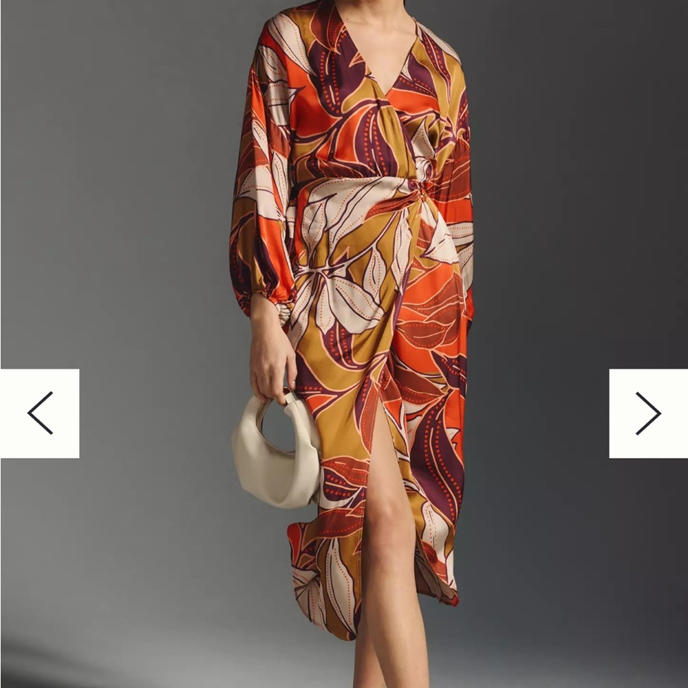 New Anthropologie Printed Wrap Maxi Dress Size Small